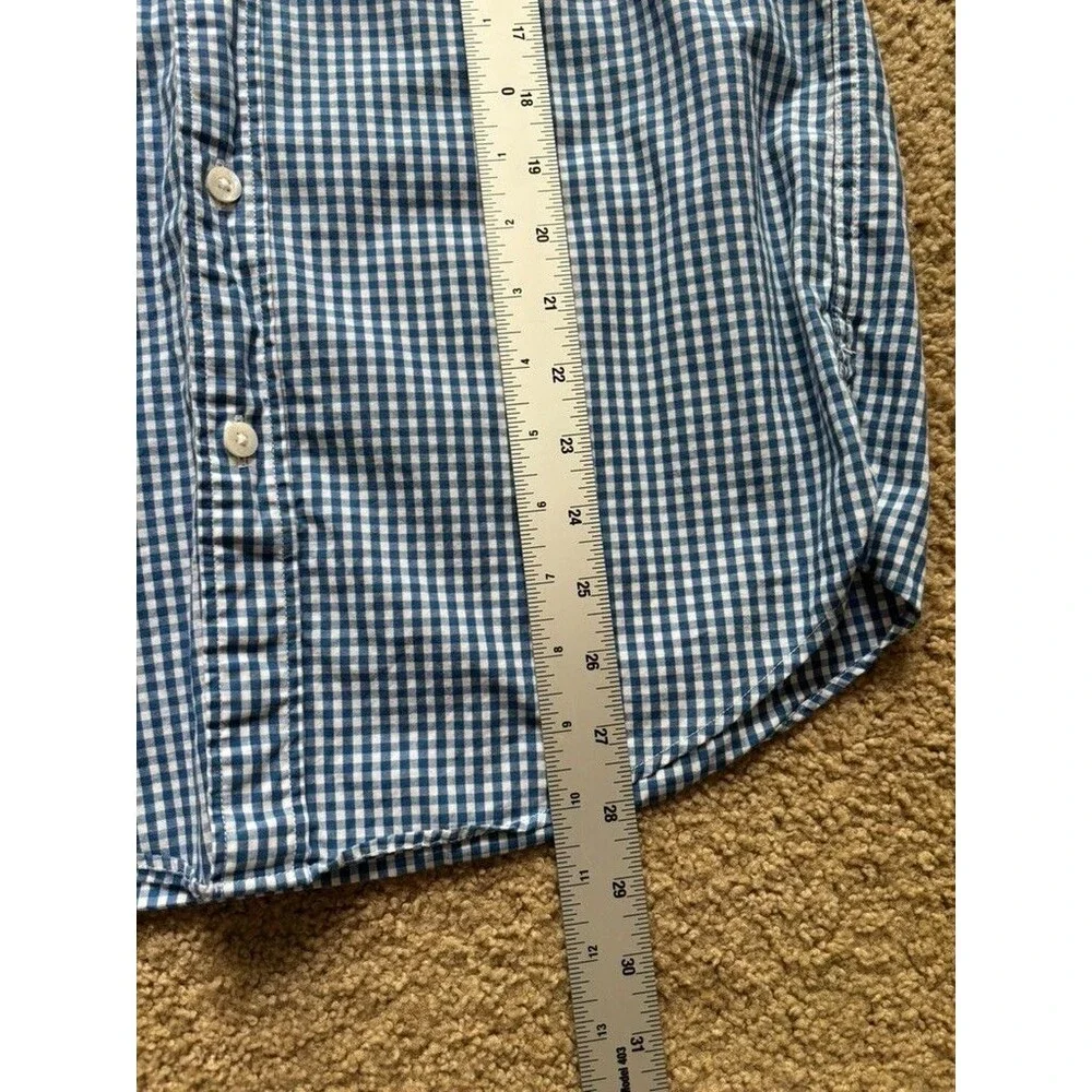 J Crew Button Down Shirt Mens Medium Blue Check Slim Fit